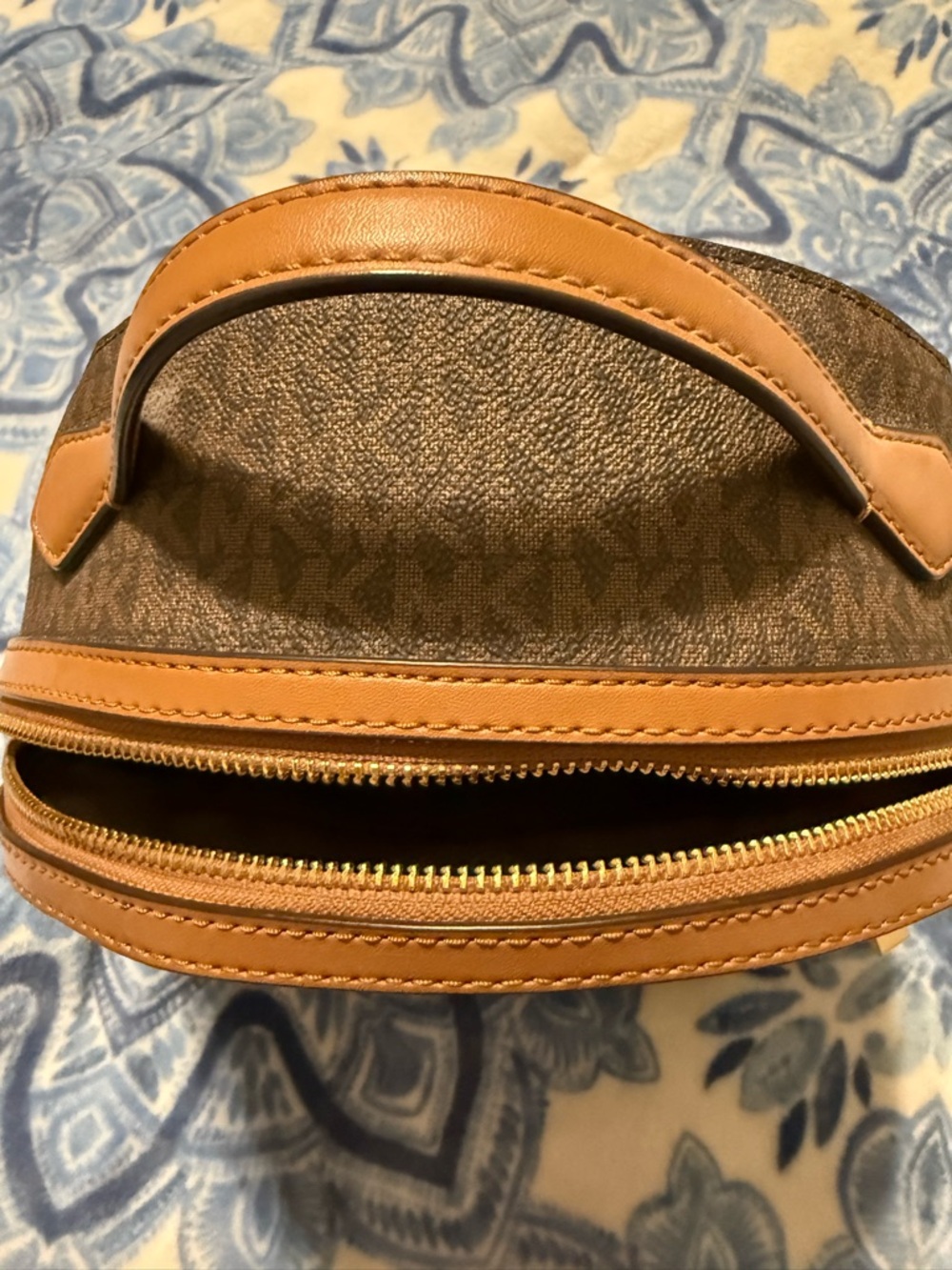 Michael Kors Brown MK Logo Dome Backpack with Gold Hardware - Picture 3 of 6